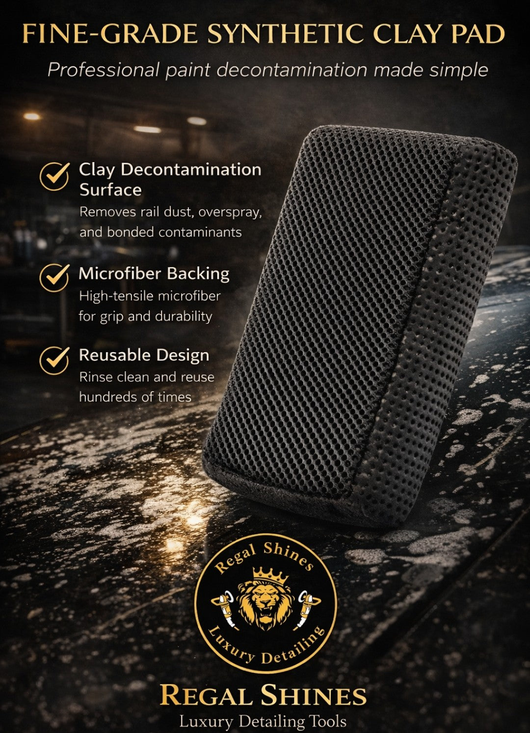FINE GRADE SYNTHETIC CLAY PAD (sourced specifically for soft clearcoat)