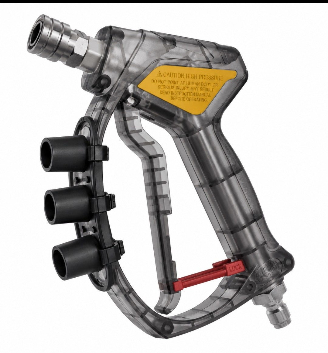 NEWLEY UPGRADED "SMOKED" PW GUN WITH BUILT IN SWIVEL, DUAL NOZZLE HOLDER AND "6 in 1" NOZZLE