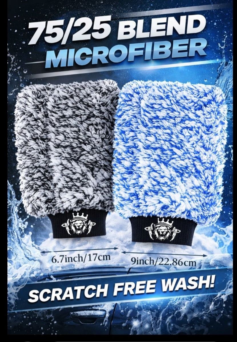 Premium 70/30, KOREAN MICROFIBER. Dual Color Wash Mitts