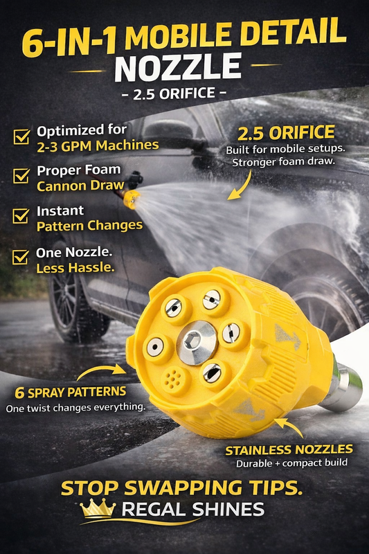 CUSTOM "6 IN 1" DETAILING NOZZLE. 2.5 Orifice ( Up to 2500psi)
