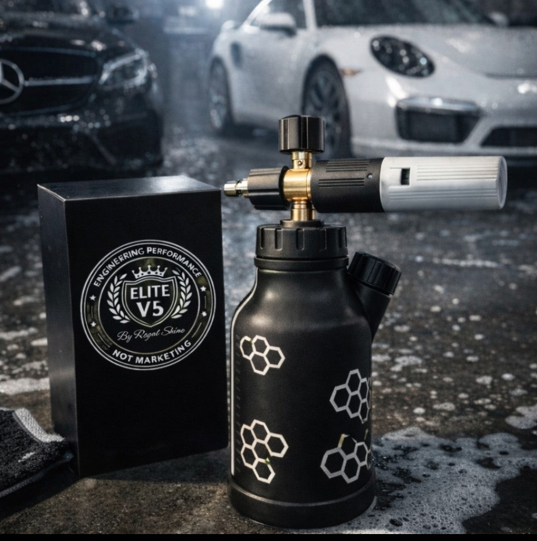 ELITE V5 FOAM CANNON.(PRO CONSTRUCTION)  Foam density control + longevity + corrosion resistance + pro-level output. WAISTLINE HOLSTER SYSTEM.