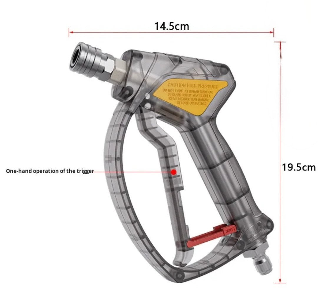 NEWLEY UPGRADED "SMOKED"  PW GUN WITH BUILT IN SWIVEL, DUAL NOZZLE HOLDER AND "6 in 1" NOZZLE