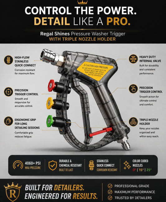 NEWLEY UPGRADED "SMOKED"  PW GUN WITH BUILT IN SWIVEL, DUAL NOZZLE HOLDER AND "6 in 1" NOZZLE