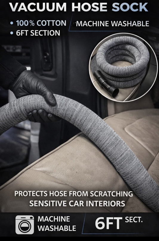 VACUUM "Sock". SOFT 6 foot knit section that fits all size hoses. ONLY VAC HOSE PROTECTION THAT WORKS WITH SELF RETRACTING REELS