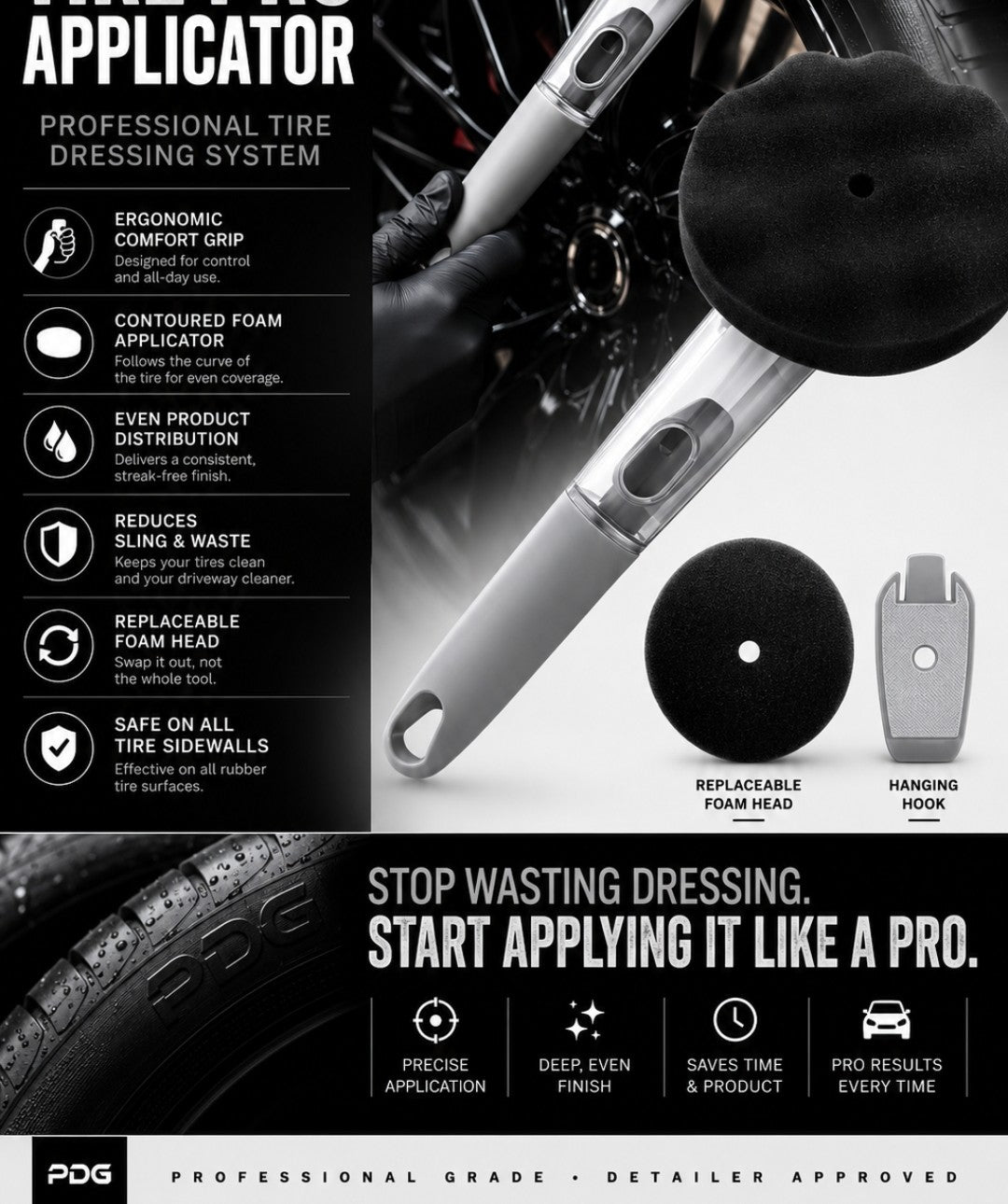 EXTENSION TIRE DRESSING APPLICATORS